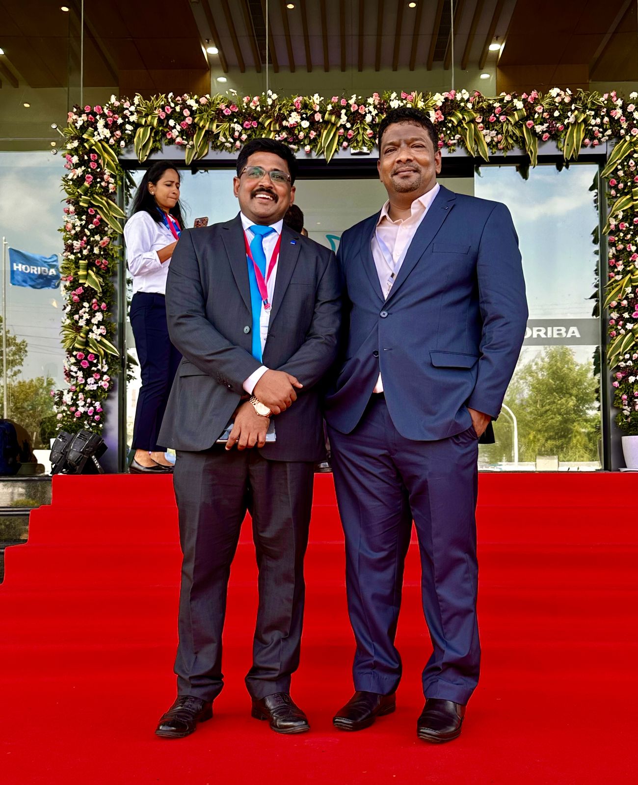 Venkatesh Kumar Pandurengan with a colleague at an industry evening